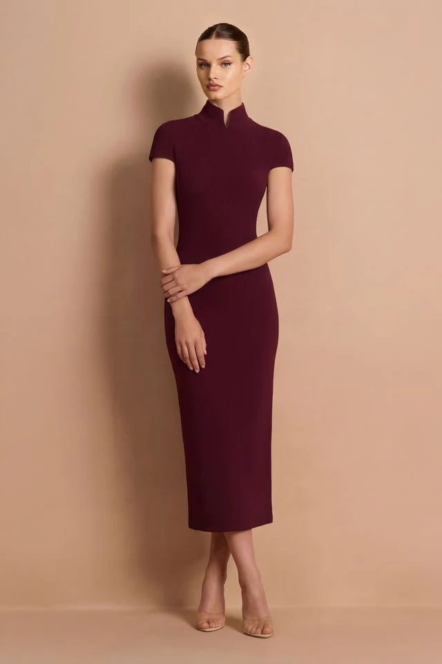 Nookie Dominique Midi Dress - Wine - Image 2
