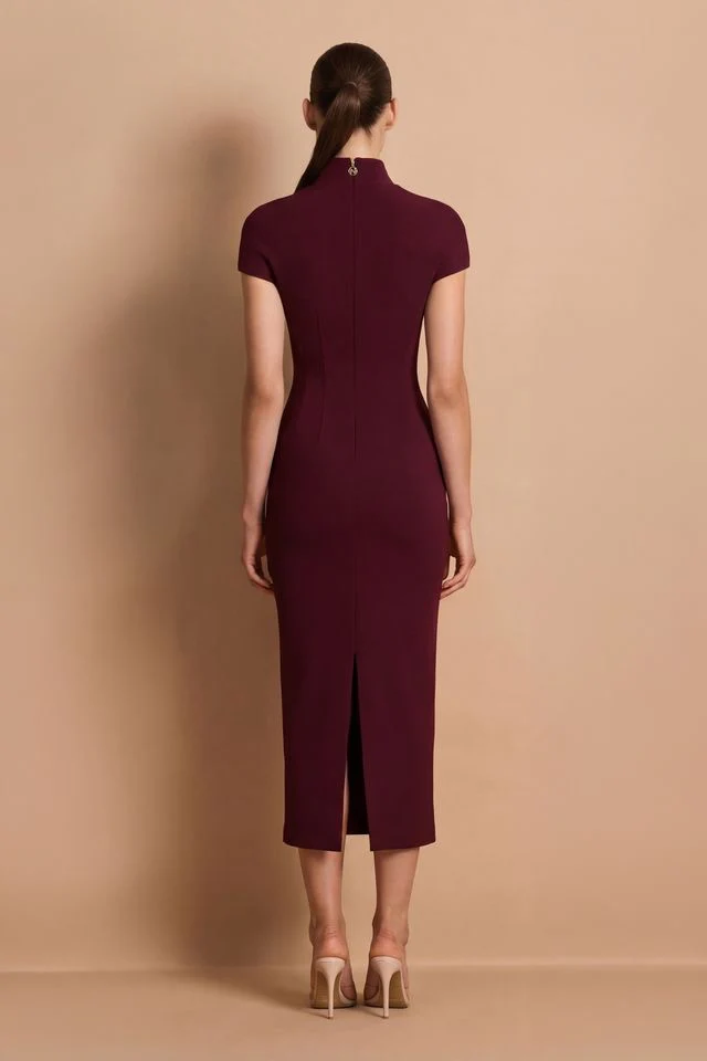 Nookie Dominique Midi Dress - Wine - Image 5