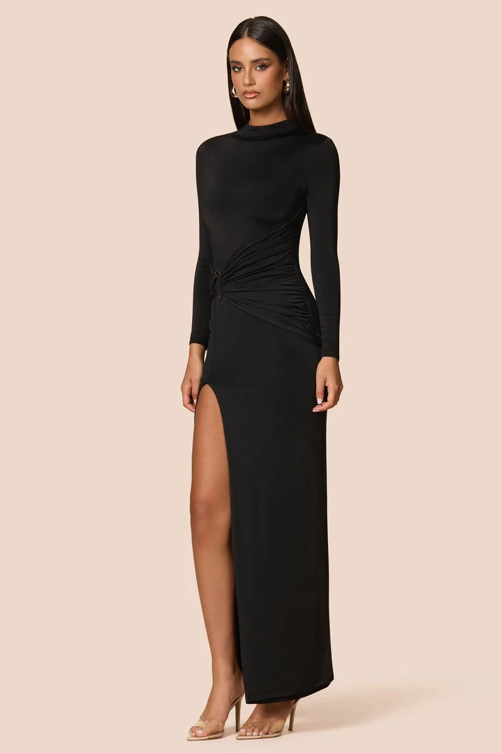 Nookie Kaia Long Sleeve Maxi Dress - Black - Image 3