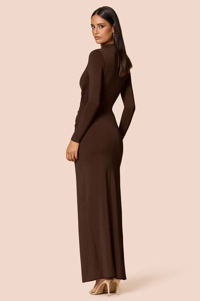 Nookie Kaia Long Sleeve Maxi Dress - Cocoa - Image 3