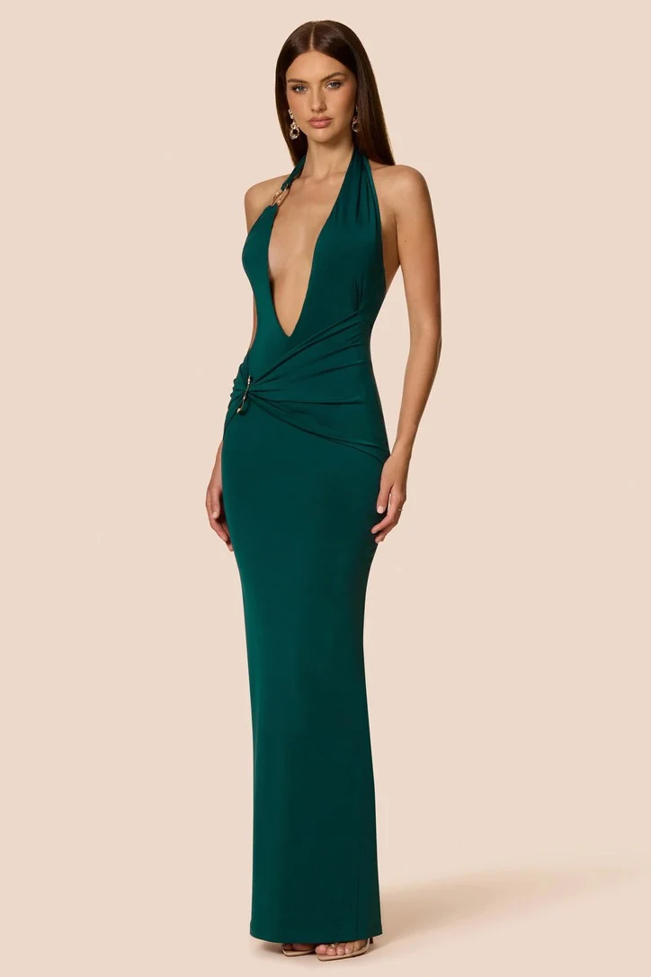 Nookie Leonie Halter Maxi Dress - Dark Teal - Image 3
