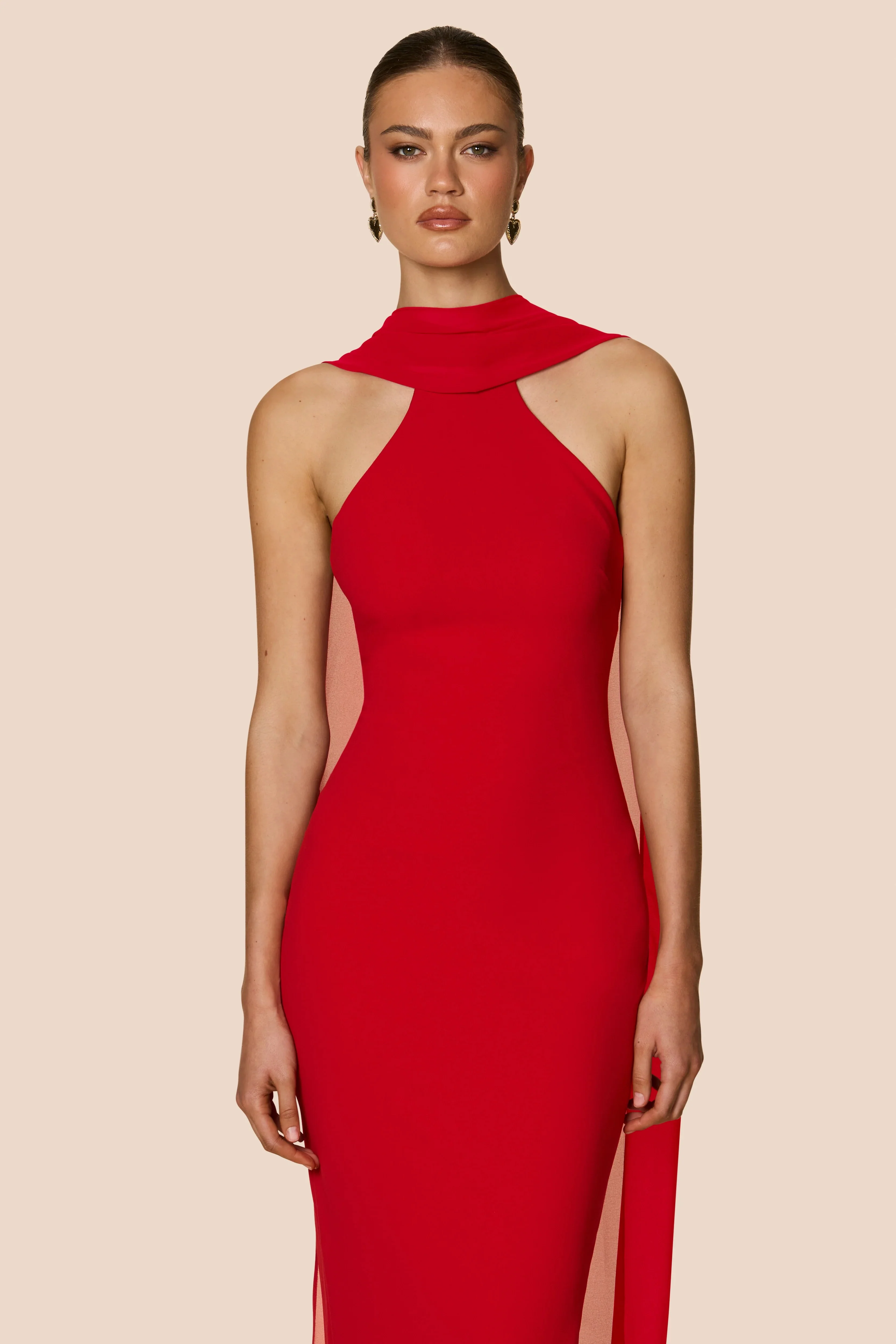 Nookie Martini High Neck Gown - Red - Image 4