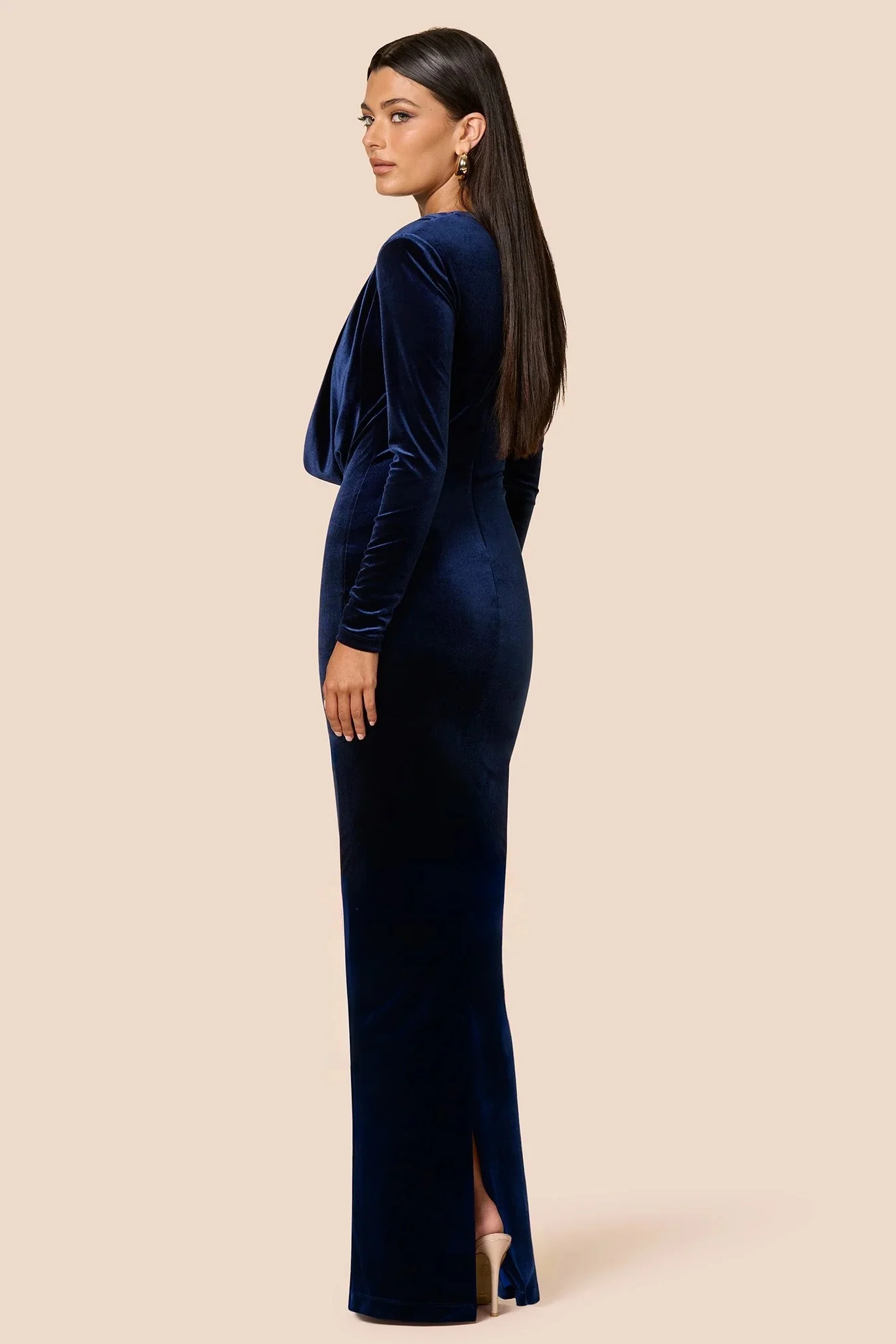 Nookie Nina Long Sleeve Maxi Dress - Navy - Image 2