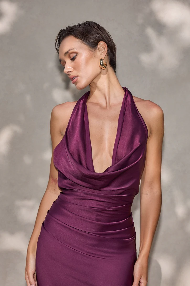 Nookie Penelope Drape Gown - Mulberry - Image 5