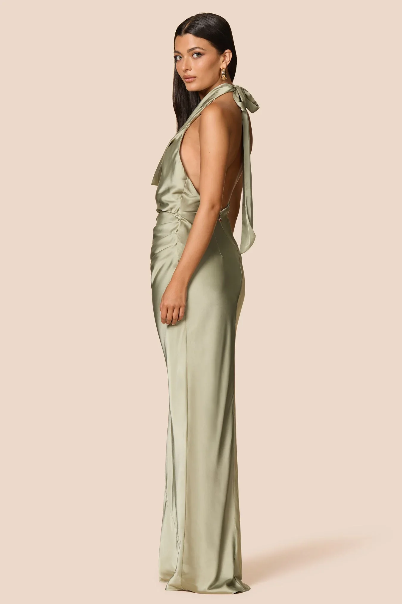 Nookie Penelope Drape Gown - Thyme - Image 3