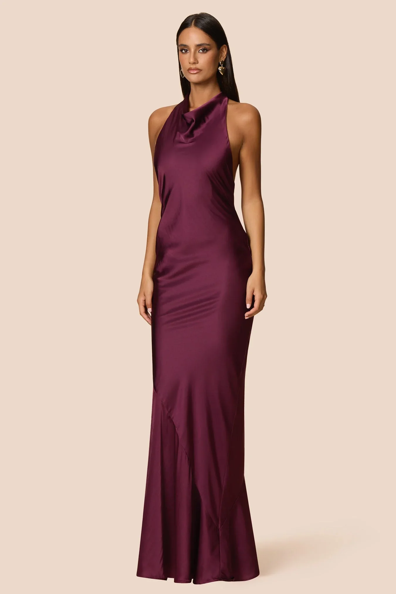 Nookie Penelope Halter Gown - Mulberry - Image 2