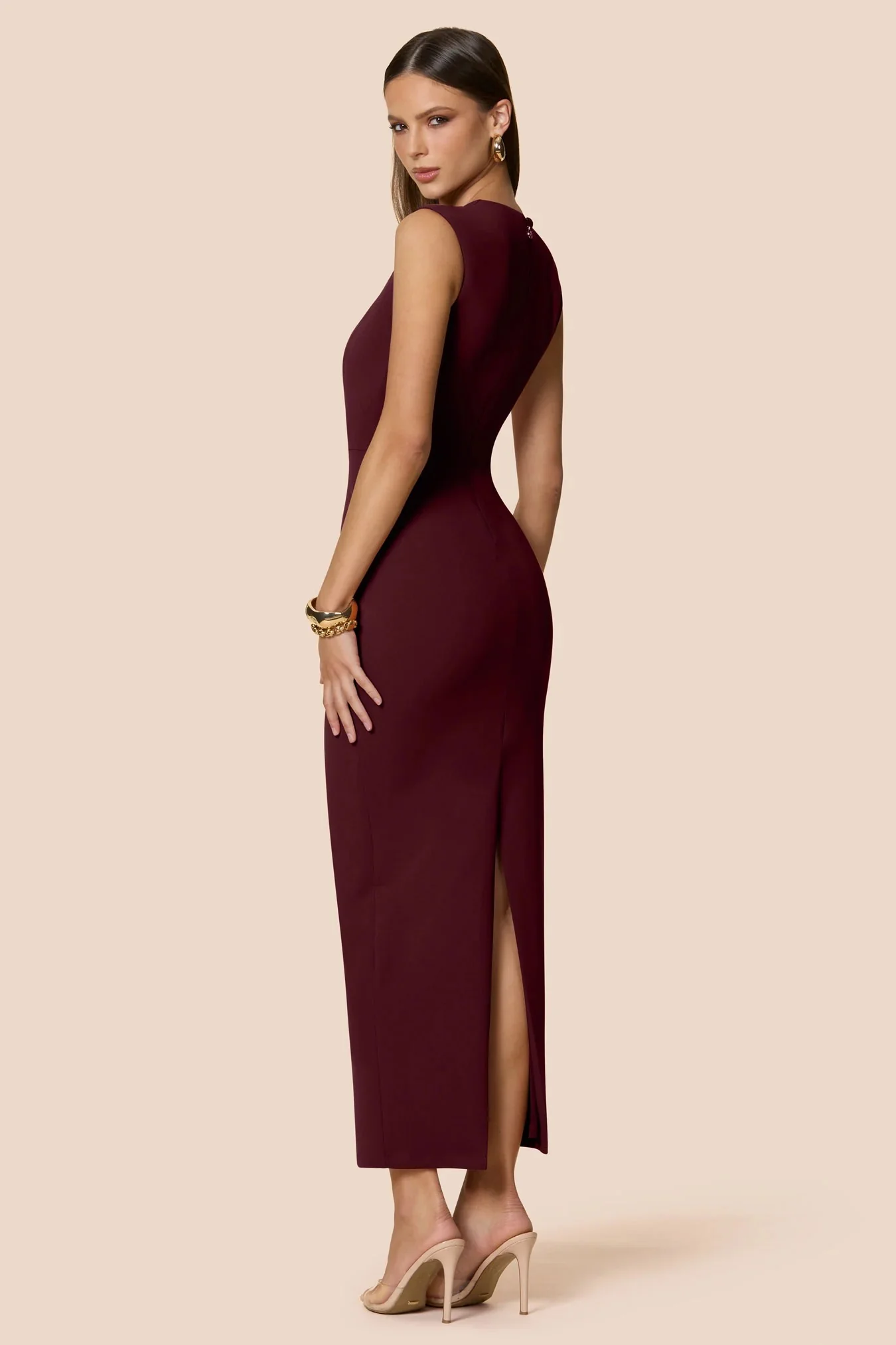 Nookie Savannah Midi Dress - Wine - Image 3