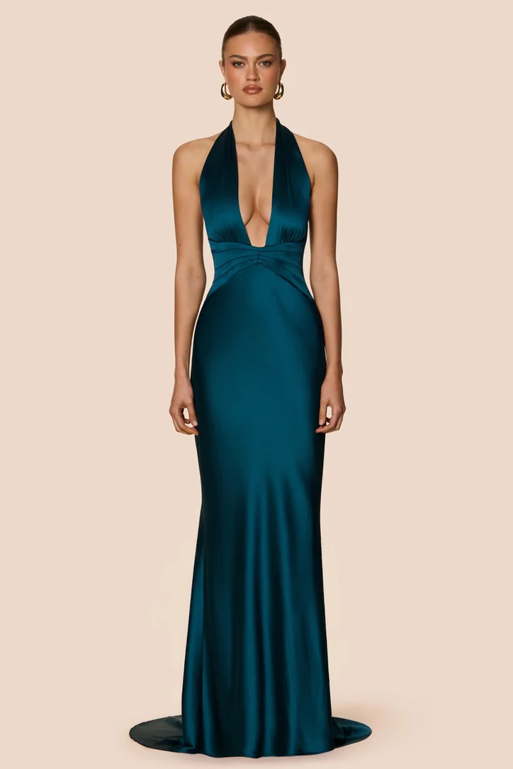 Nookie Scarlet Plunge Gown - Dark Teal
