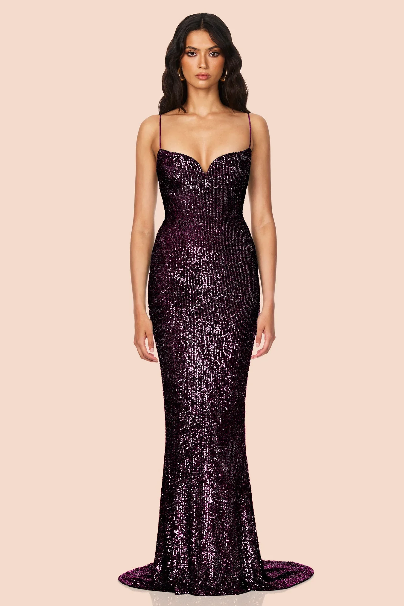 Nookie Serena Sequin Gown - Boysenberry