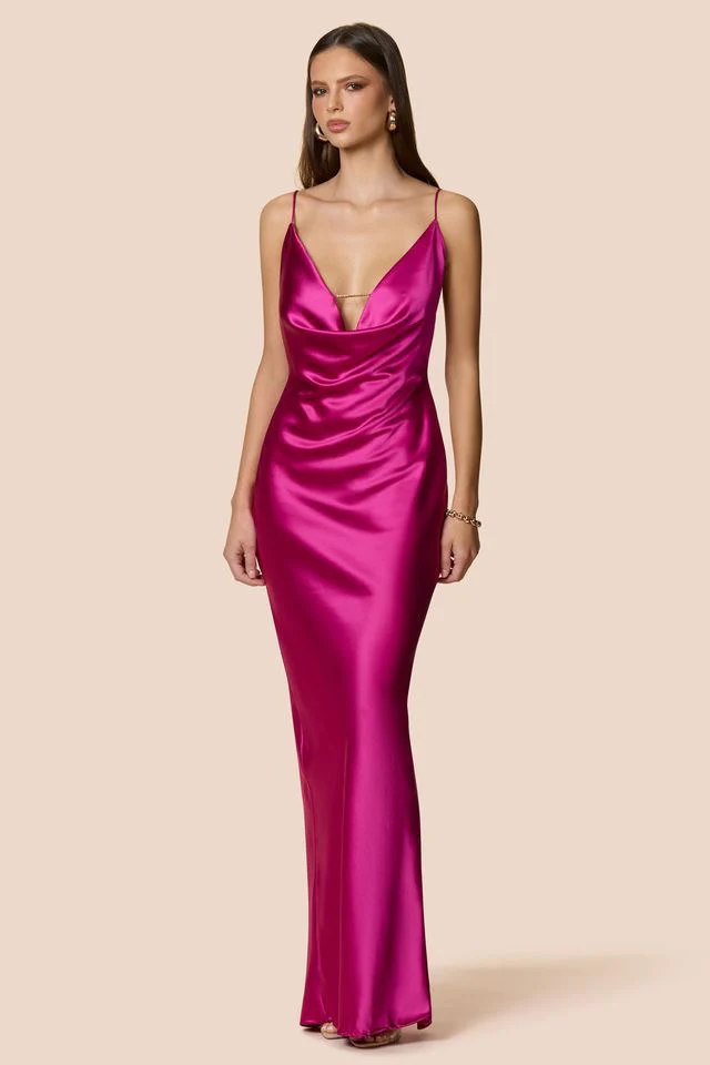 Nookie Valerie Cowl Gown - Magenta - Image 2