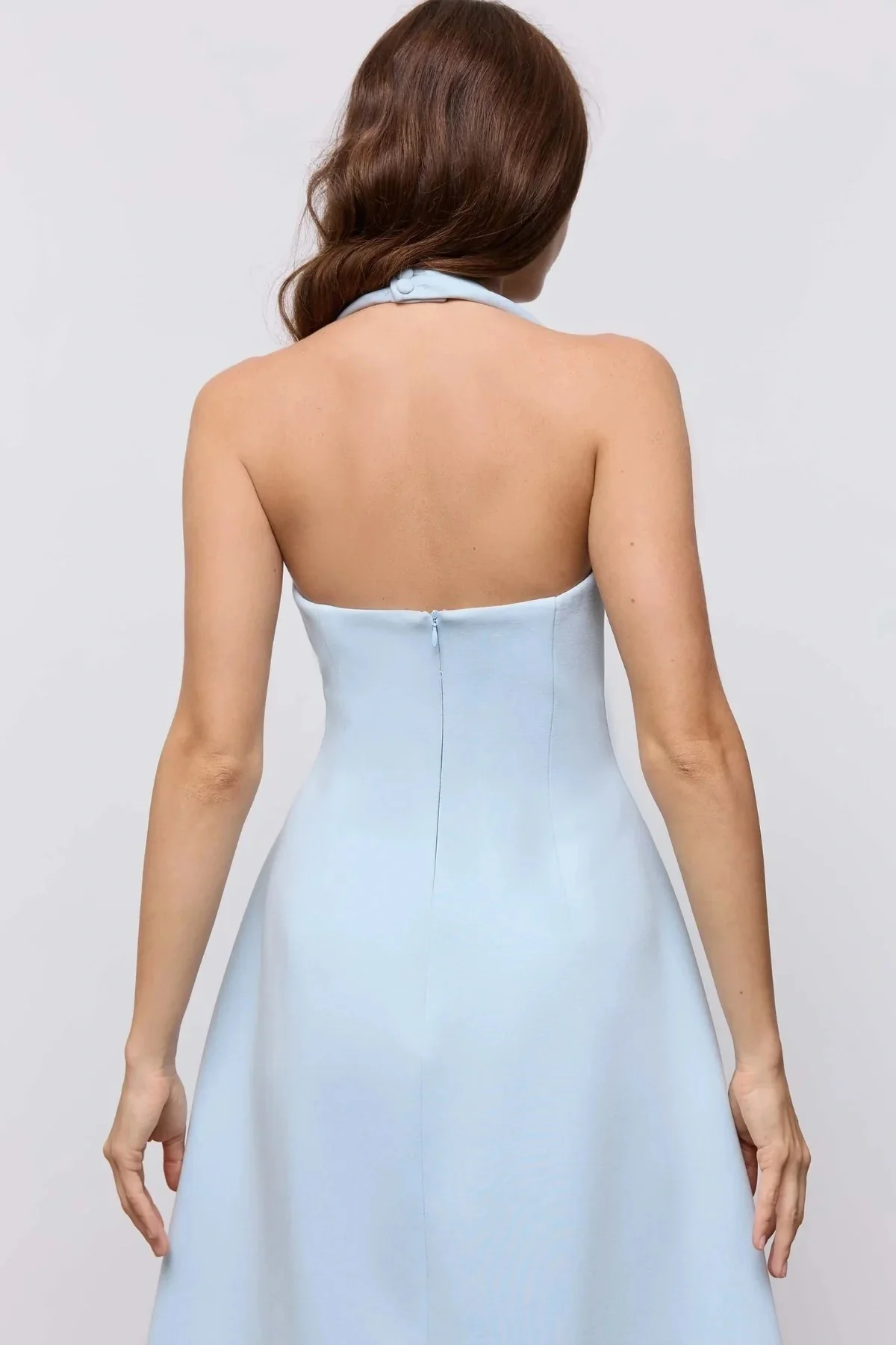 Odd Muse Cotton Mix Halter Midi Dress - Blue - Image 4