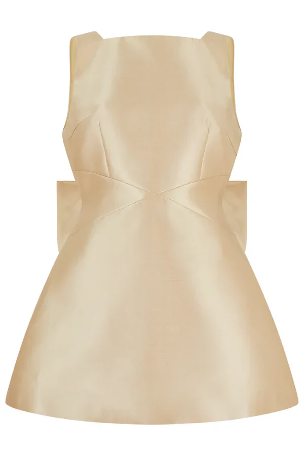 Odd Muse The Ultimate Muse Bow Details Mini Dress - Gold - Image 4