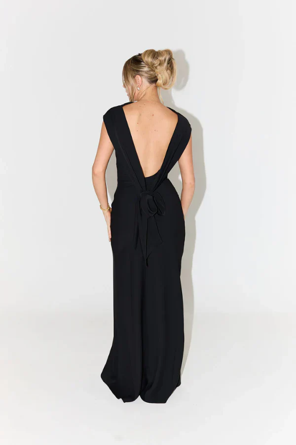 Odd Muse The Ultimate Muse Drape Back Maxi Dress - Black - Image 3