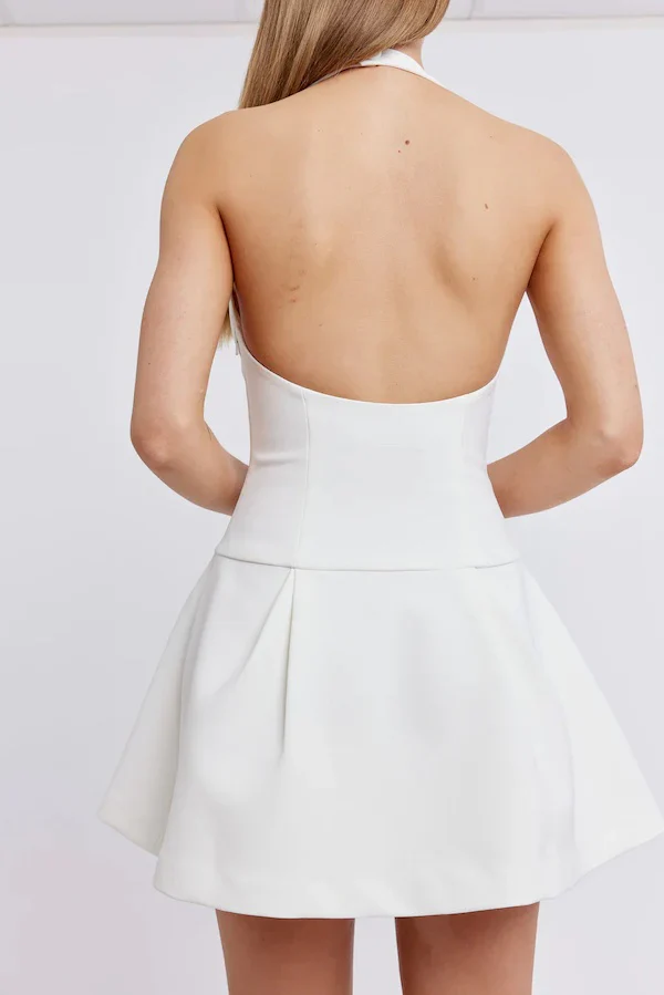 Odd Muse The Ultimate Muse Dropped Hem Mini Dress - White - Image 4