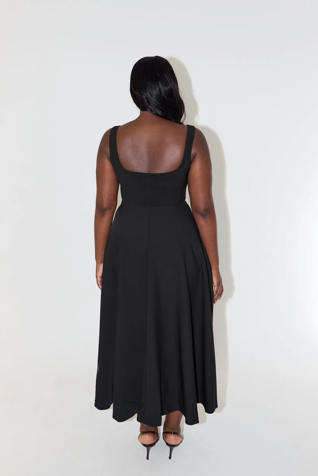 Odd Muse The Ultimate Muse High Waist Square Neck Midi Dress - Black - Image 4