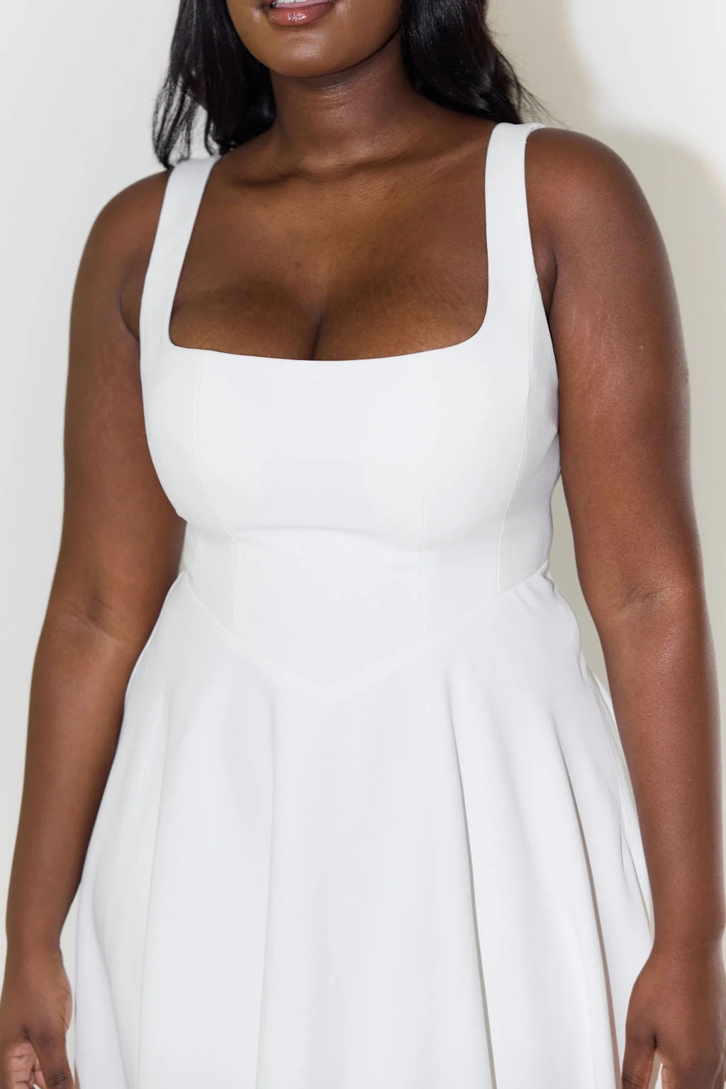 Odd Muse The Ultimate Muse High Waist Square Neck Midi Dress - White - Image 5