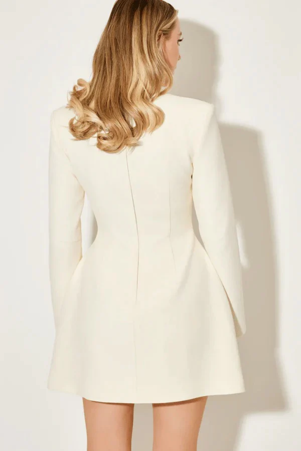 Odd Muse The Ultimate Muse Long Sleeve Button Down Dress - Ecru - Image 4