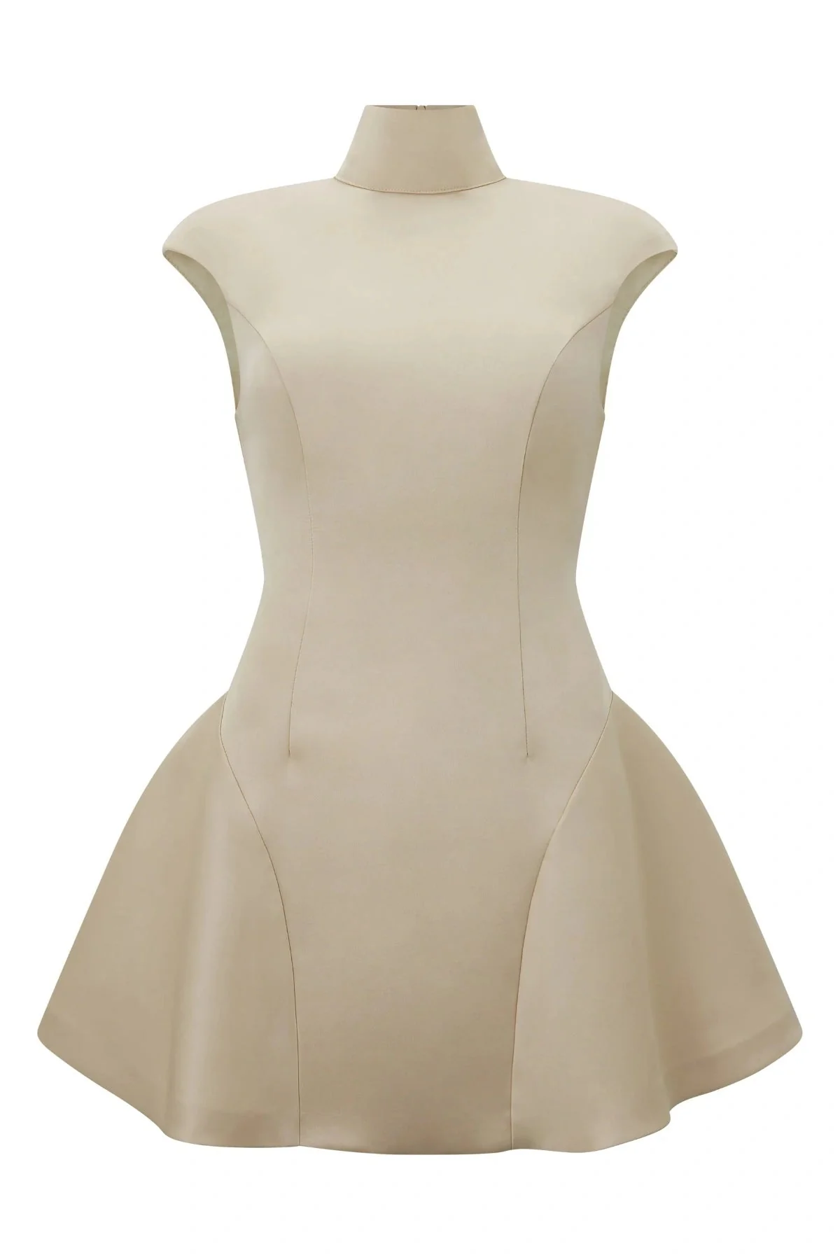 Odd Muse The Ultimate Muse Satin High Neck Mini Dress - Cream - Image 6