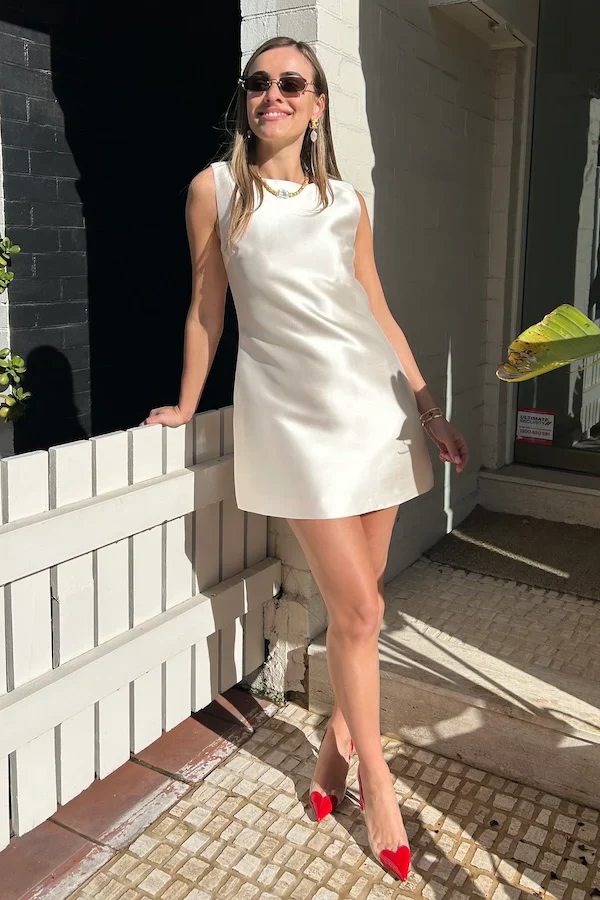 Odd Muse The Ultimate Muse Satin Shift Dress - Ivory - Image 3