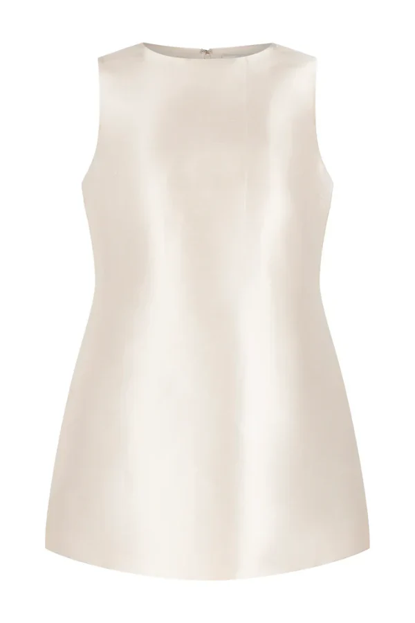 Odd Muse The Ultimate Muse Satin Shift Dress - Ivory - Image 7