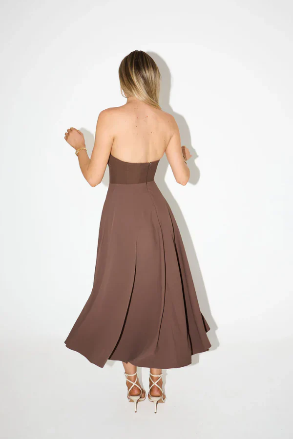 Odd Muse The Ultimate Muse Strapless Midi Dress - Brown - Image 6