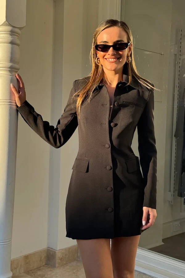 Odd Muse The Ultimate Muse Structured Button Dress - Black - Image 3