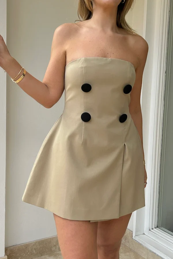 Odd Muse The Ultimate Muse Trench Mini Dress - Beige - Image 10