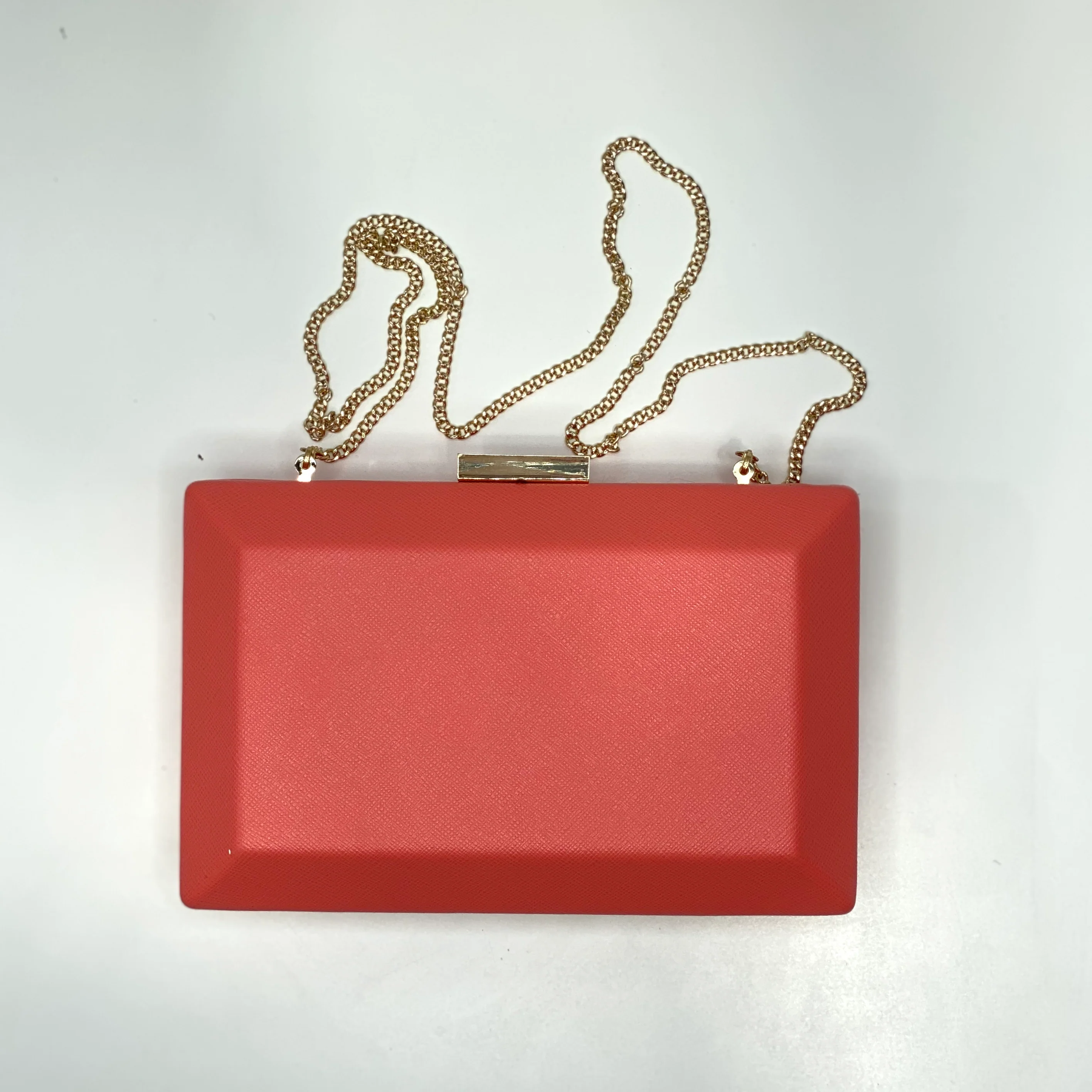 Olga Berg Ava Rectangular Clutch - Coral - Image 5