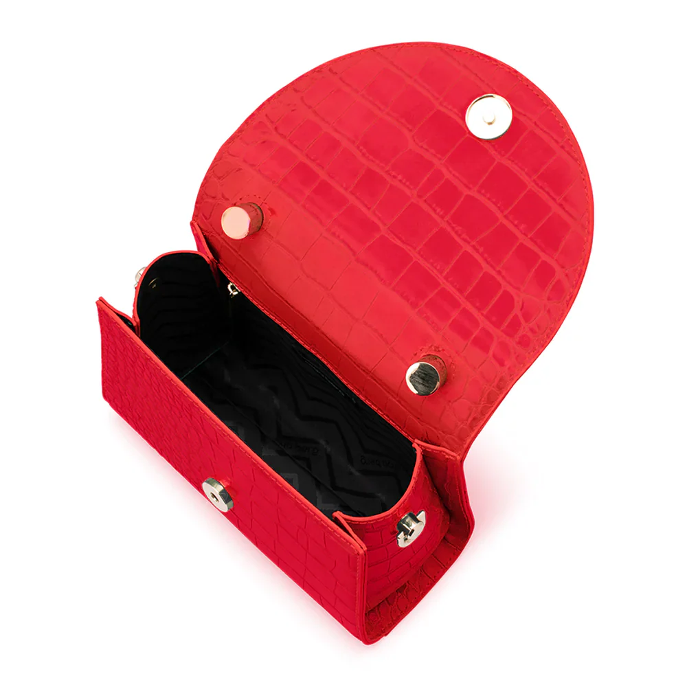 Olga Berg Nadia Top Handle Bag - Red - Image 3