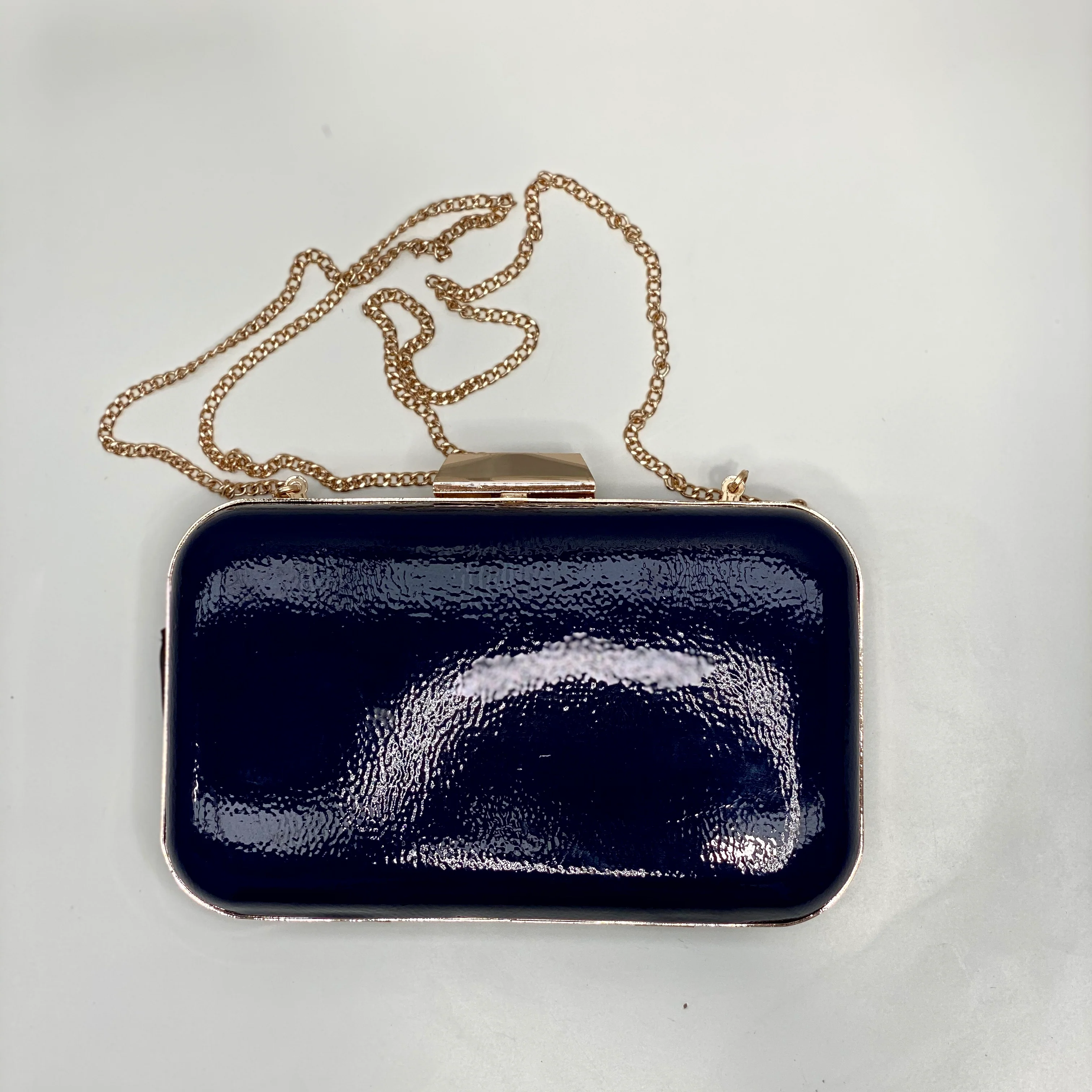 Olga Berg Pippa Crinkle Patent Pod - Navy - Image 5
