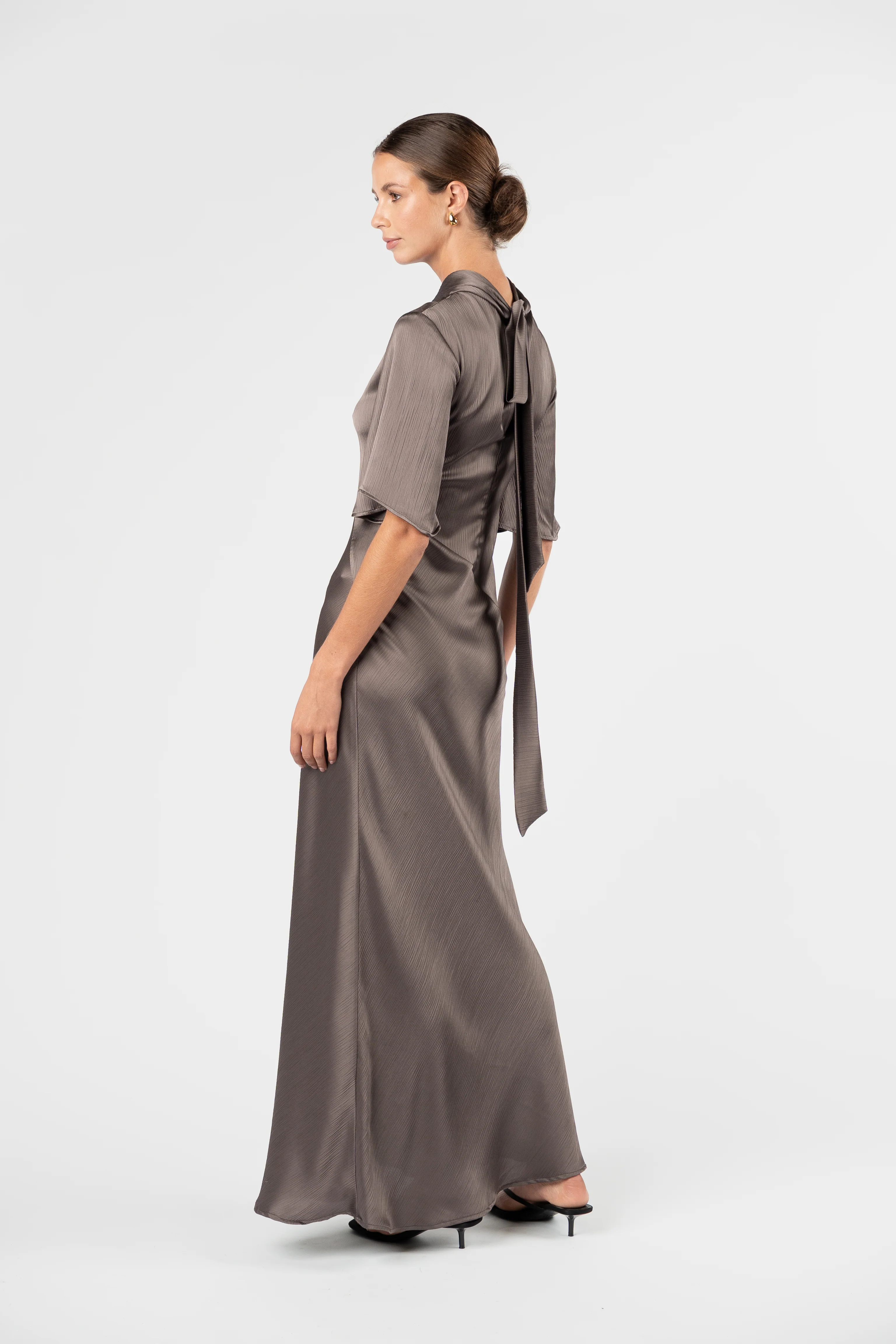 One Fell Swoop Claret Dress - Truffle - Image 7