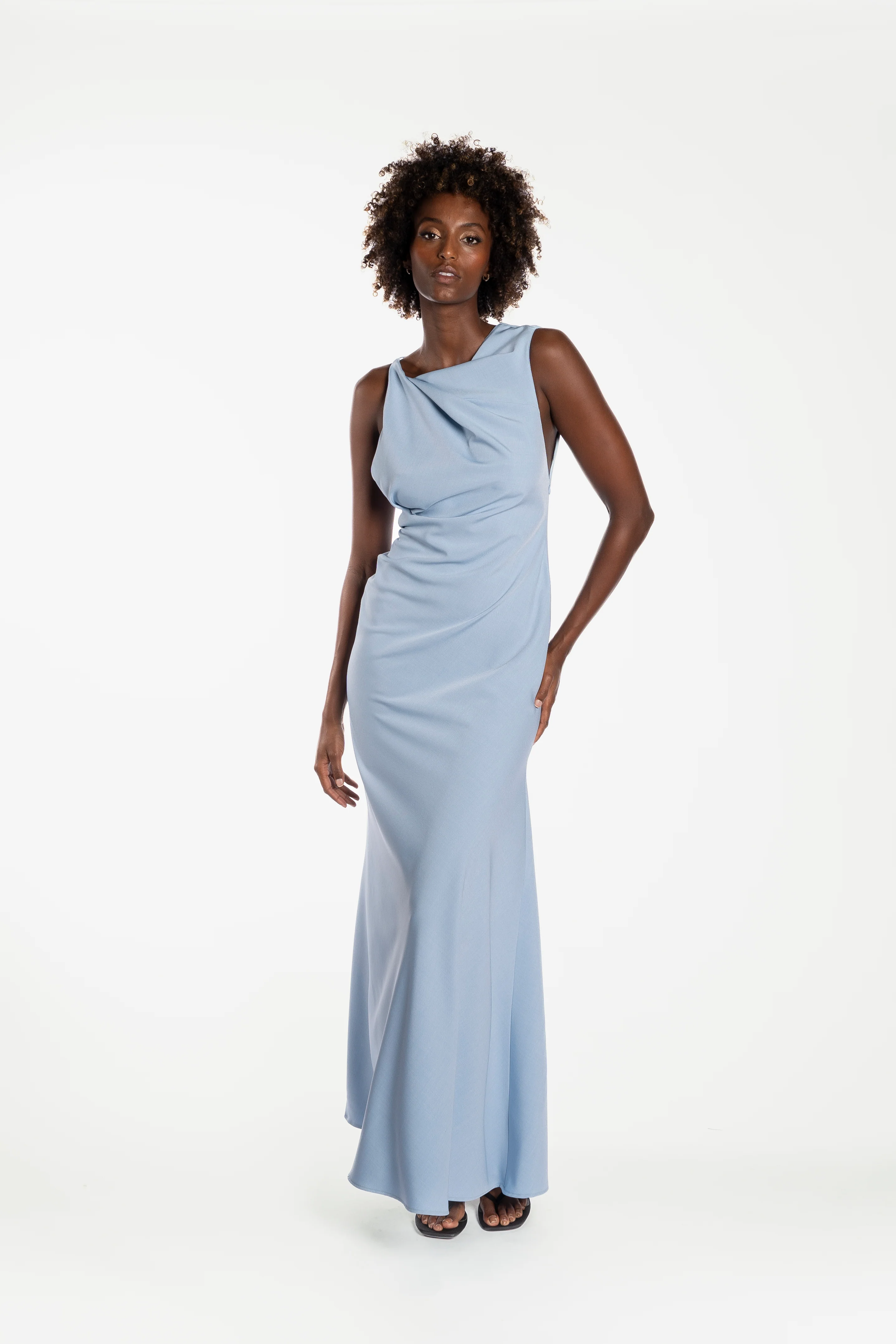 One Fell Swoop Kota Maxi Dress - Denim Blue - Image 3