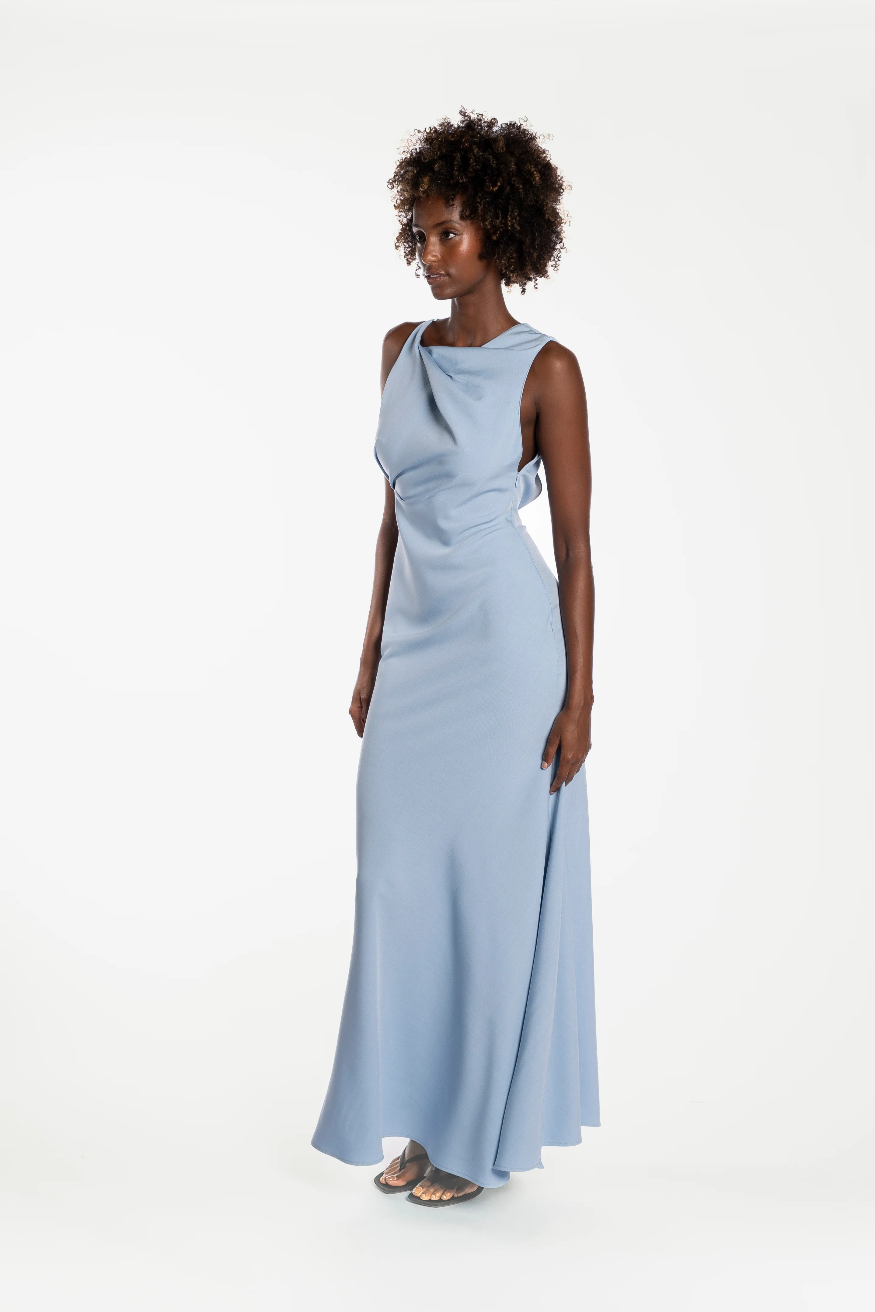 One Fell Swoop Kota Maxi Dress - Denim Blue - Image 5