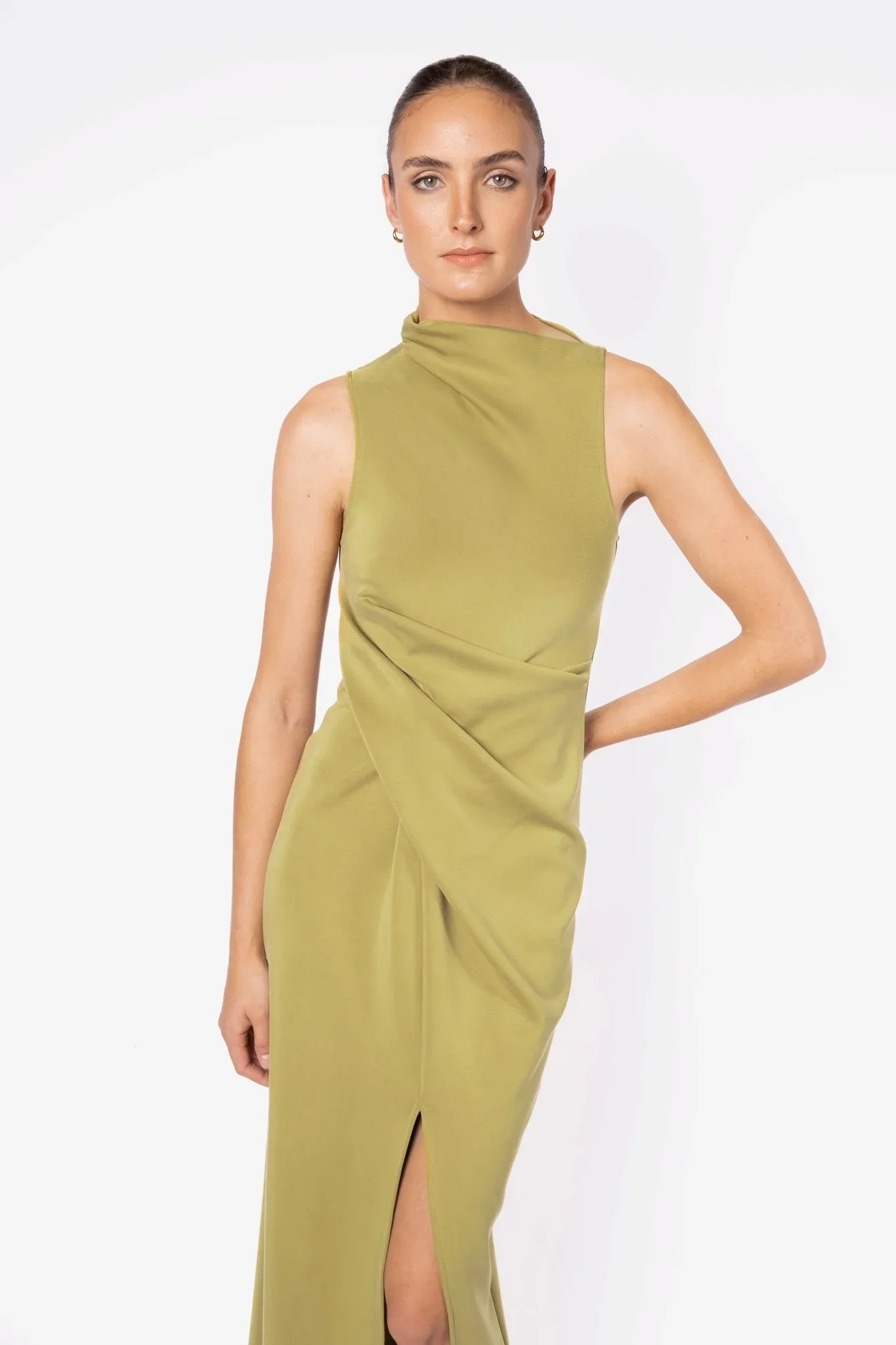 One Fell Swoop Sculpted Stretch Dress - Wasabi - Image 2