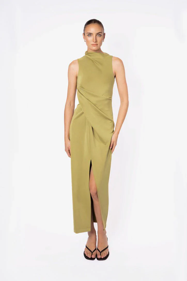 One Fell Swoop Sculpted Stretch Dress - Wasabi - Image 3