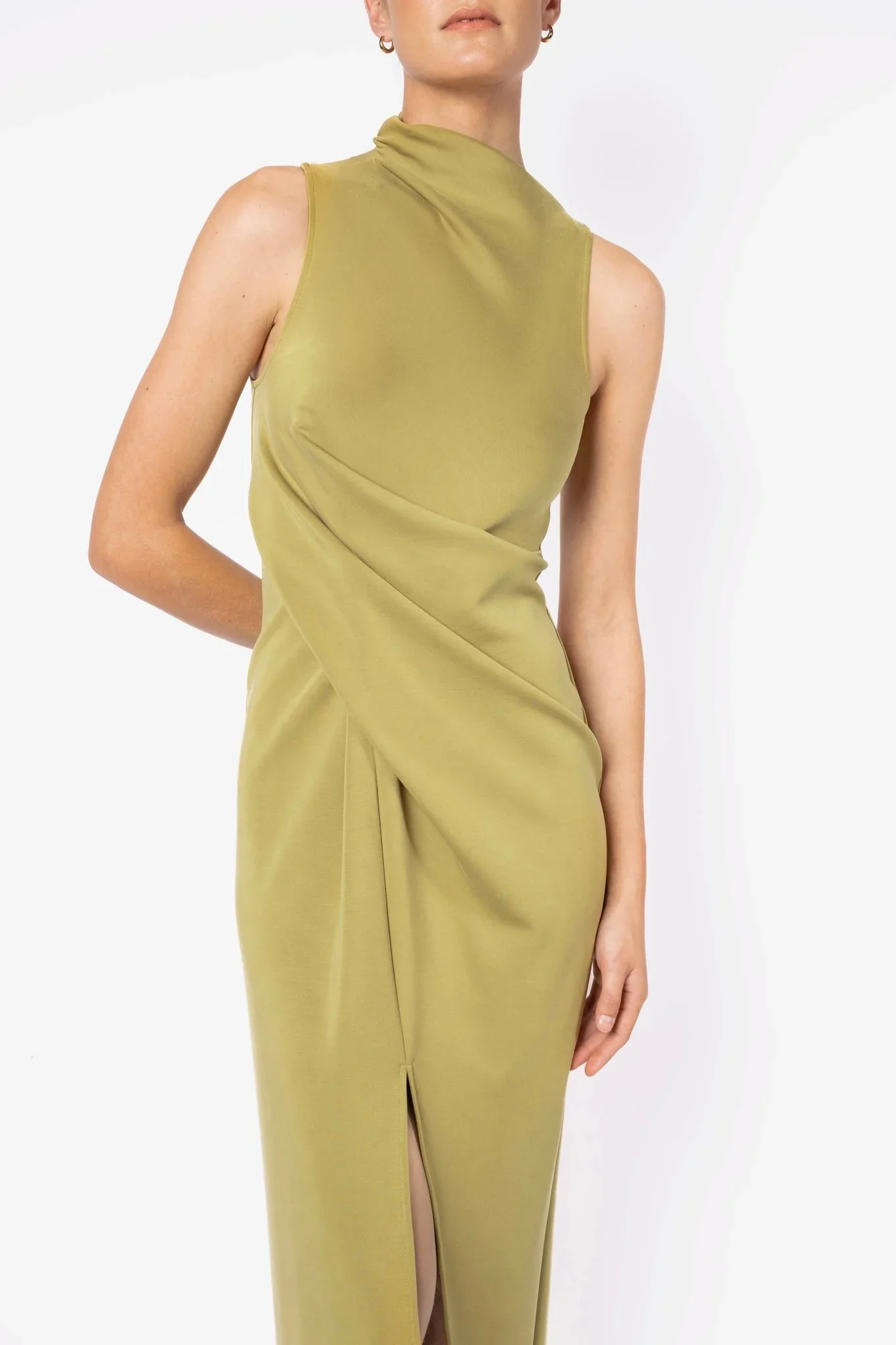 One Fell Swoop Sculpted Stretch Dress - Wasabi - Image 4