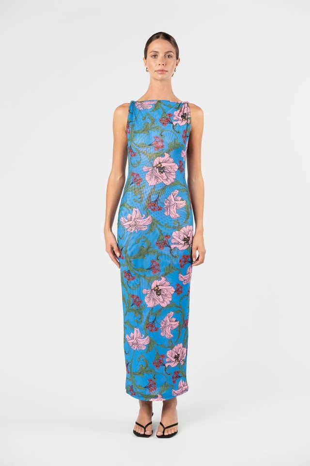 One Fell Swoop Torto Tank Dress - Cobalt Fleur - Image 3