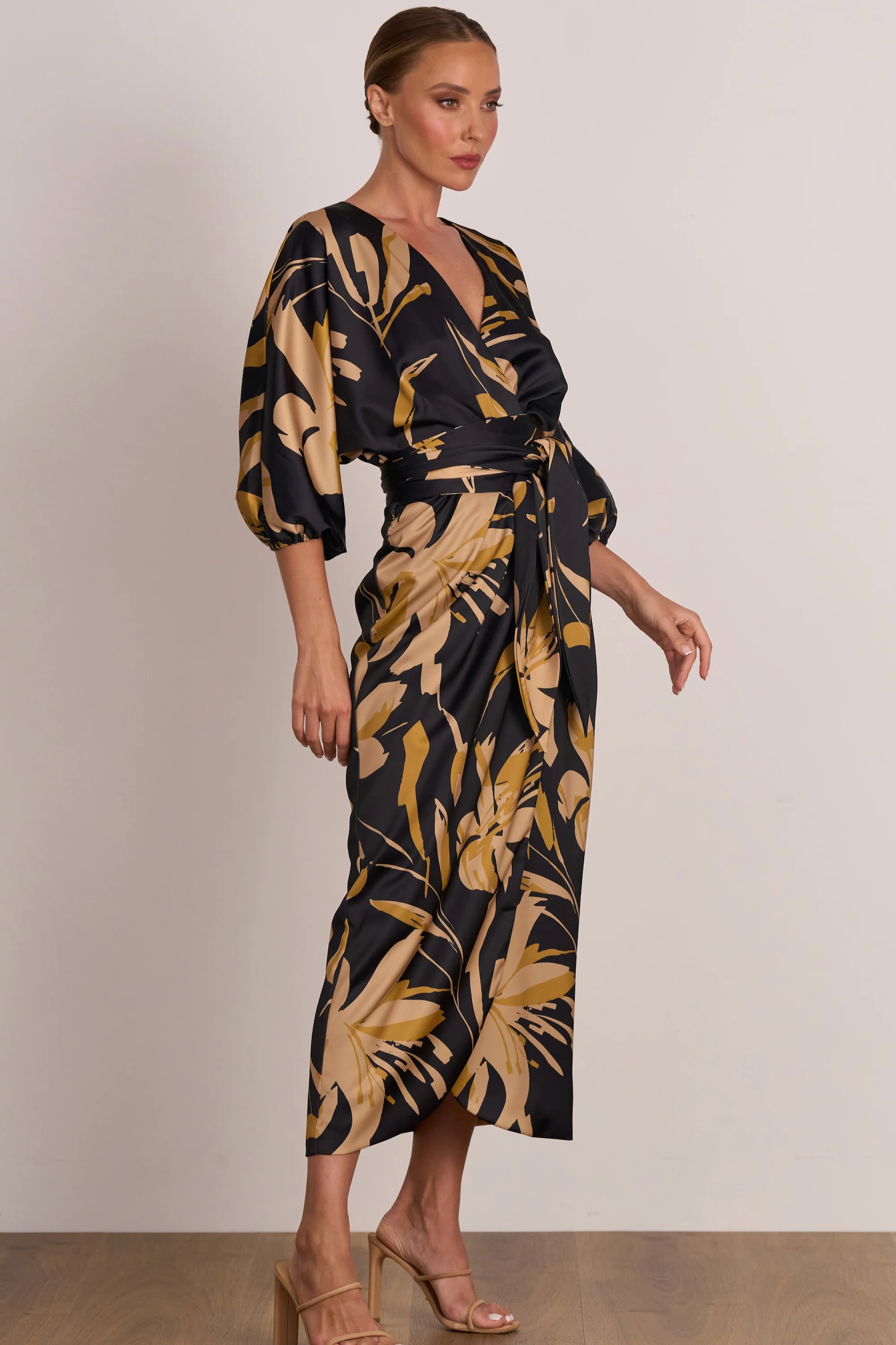 Pasduchas Ablaze Wrap Midi Dress - Black - Image 3