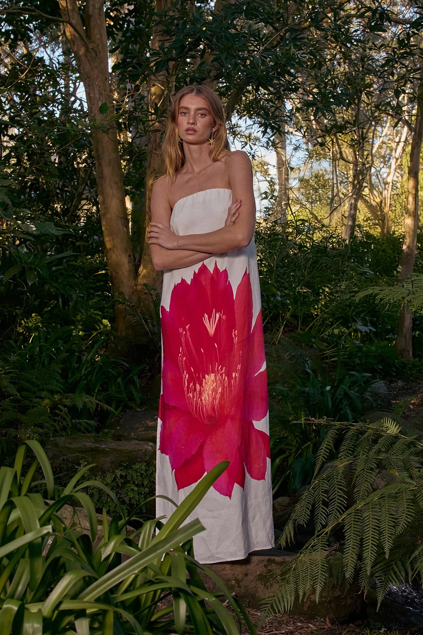 Pasduchas Aurelia Strapless Maxi Dress - Magenta Floral - Image 7