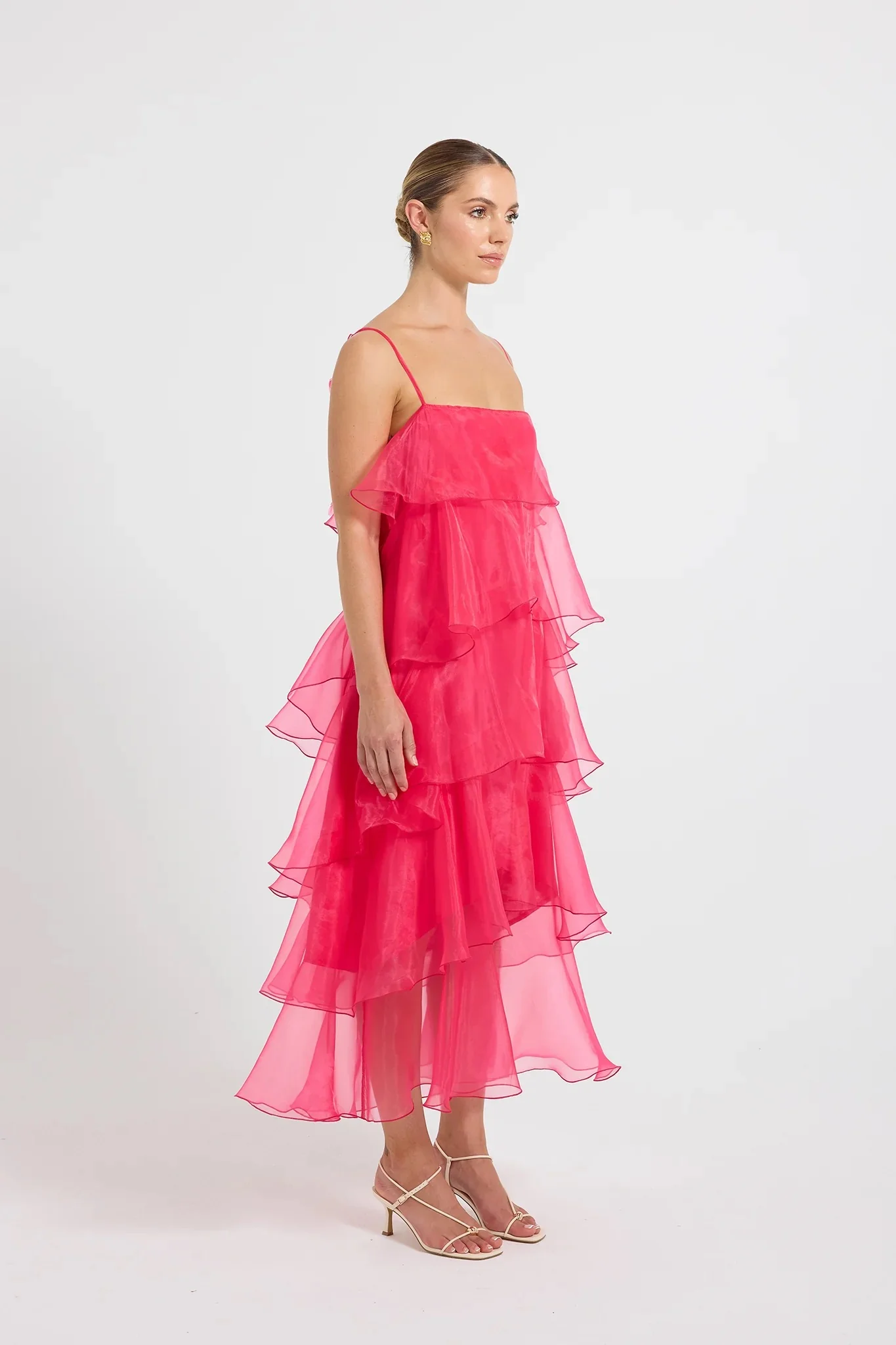 Pasduchas Cleo Tiered Maxi Dress - Magenta - Image 3