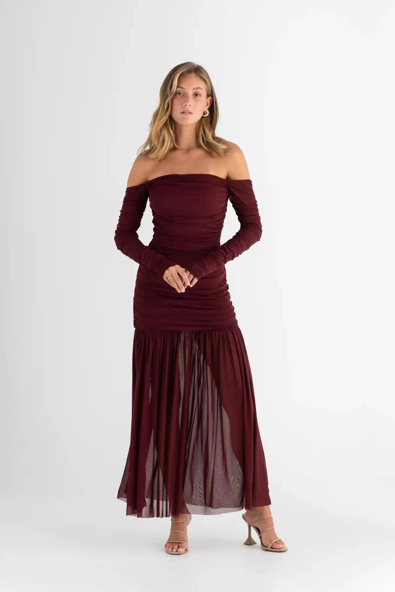 Pasduchas Echo Hourglass Midi Dress - Cherry