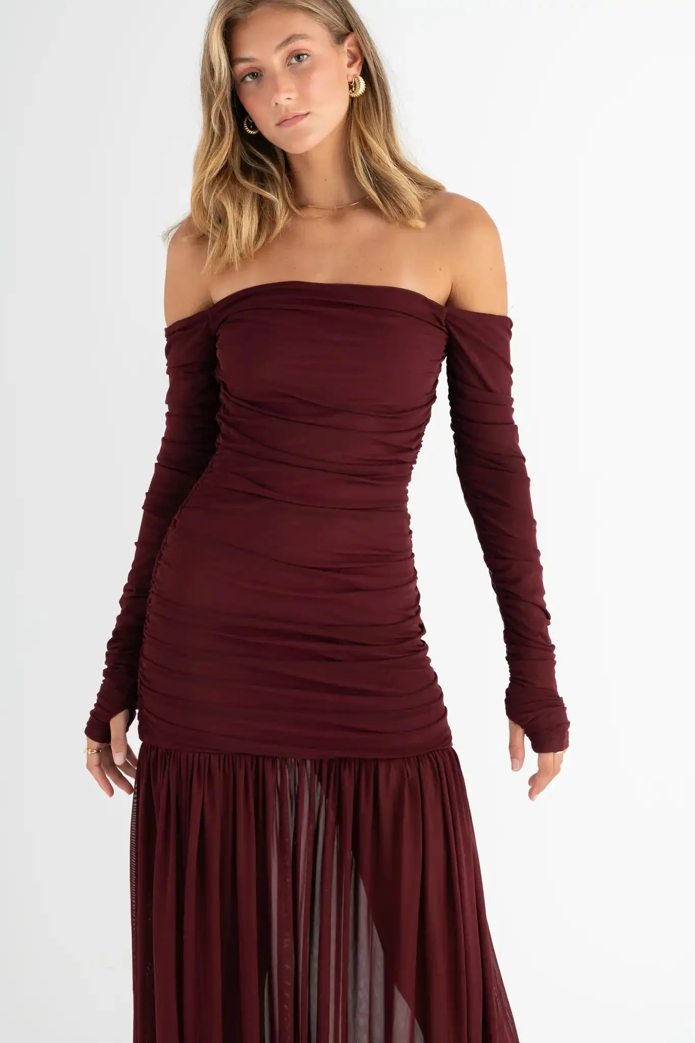 Pasduchas Echo Hourglass Midi Dress - Cherry - Image 3