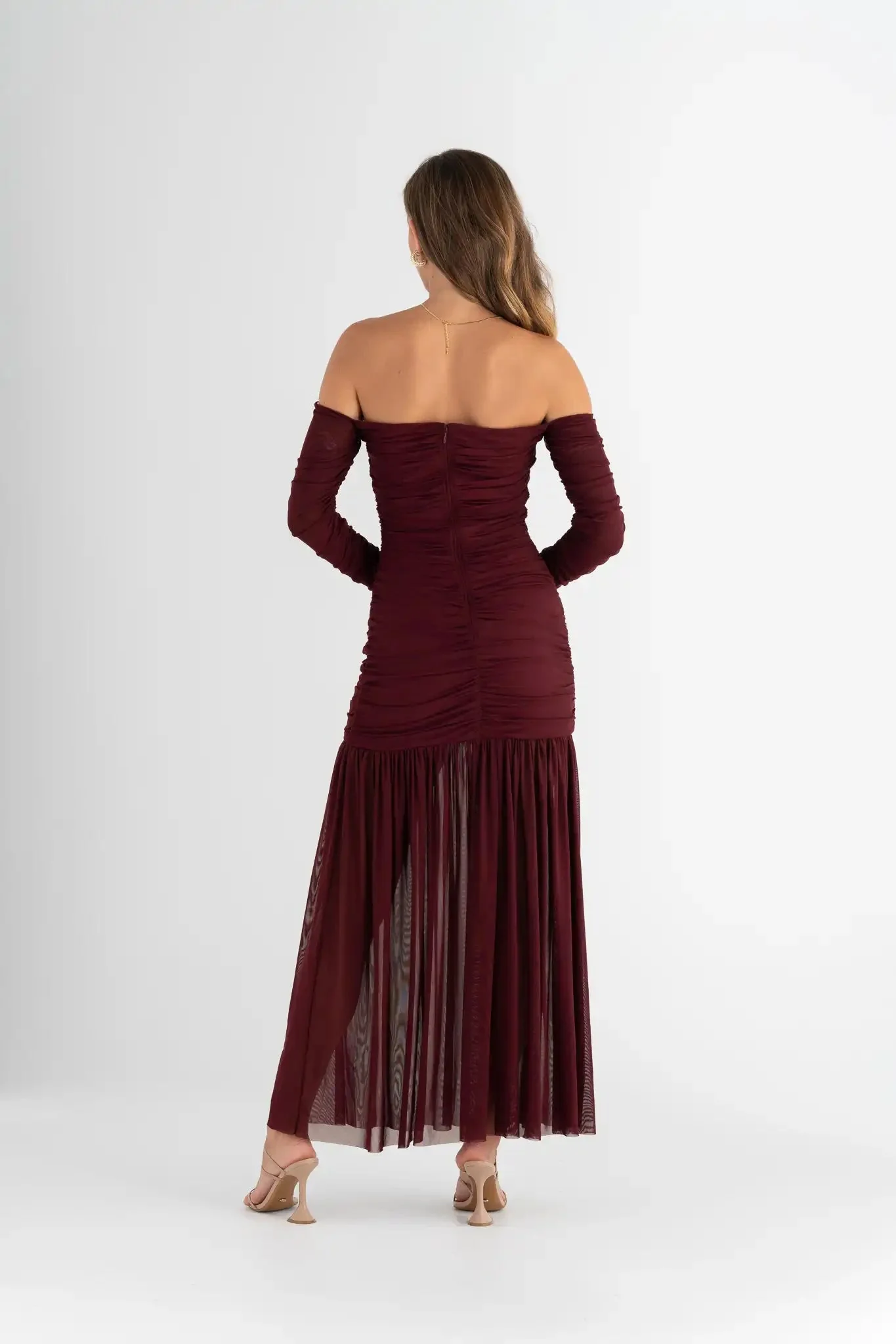Pasduchas Echo Hourglass Midi Dress - Cherry - Image 6