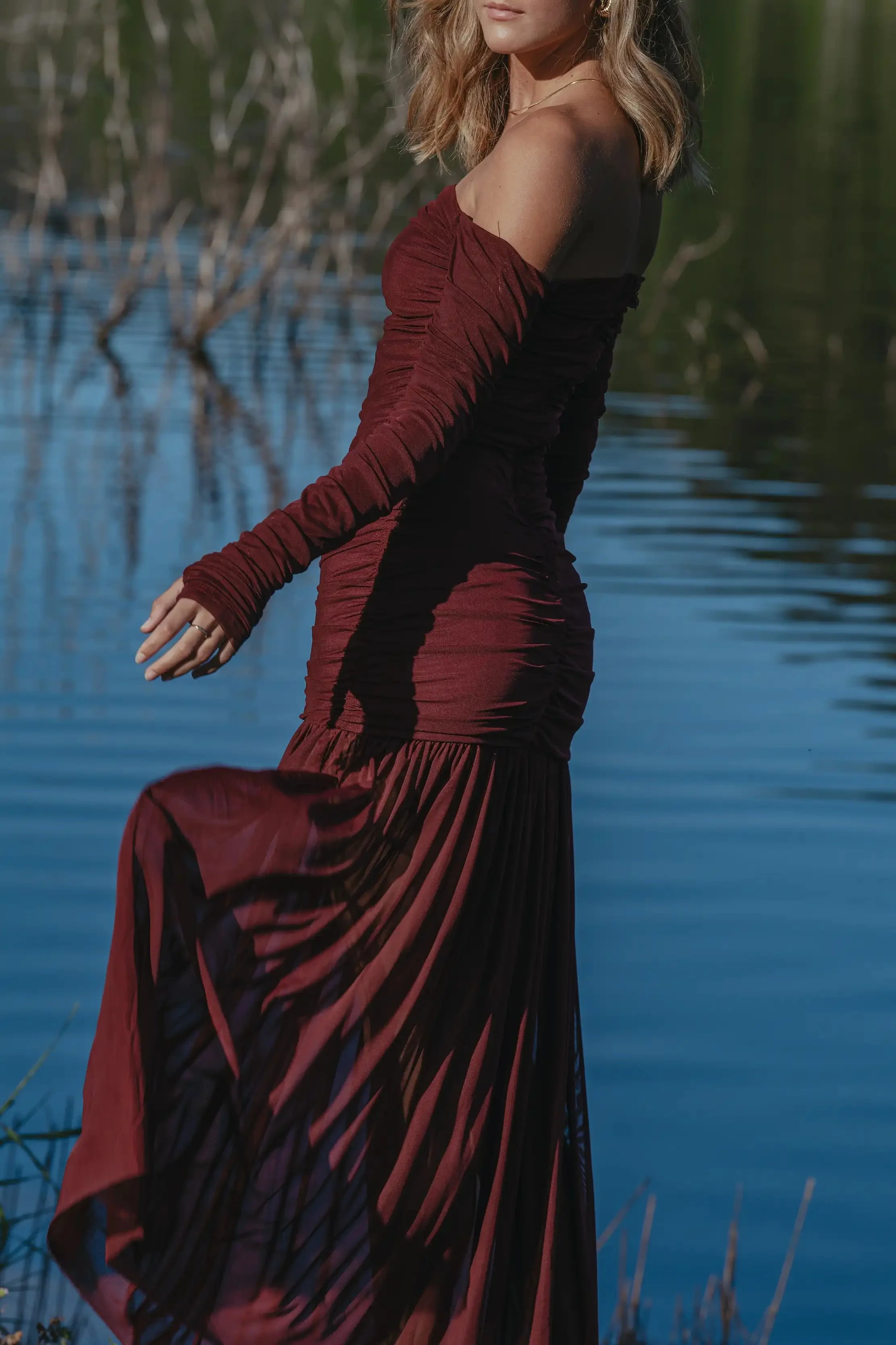 Pasduchas Echo Hourglass Midi Dress - Cherry - Image 8