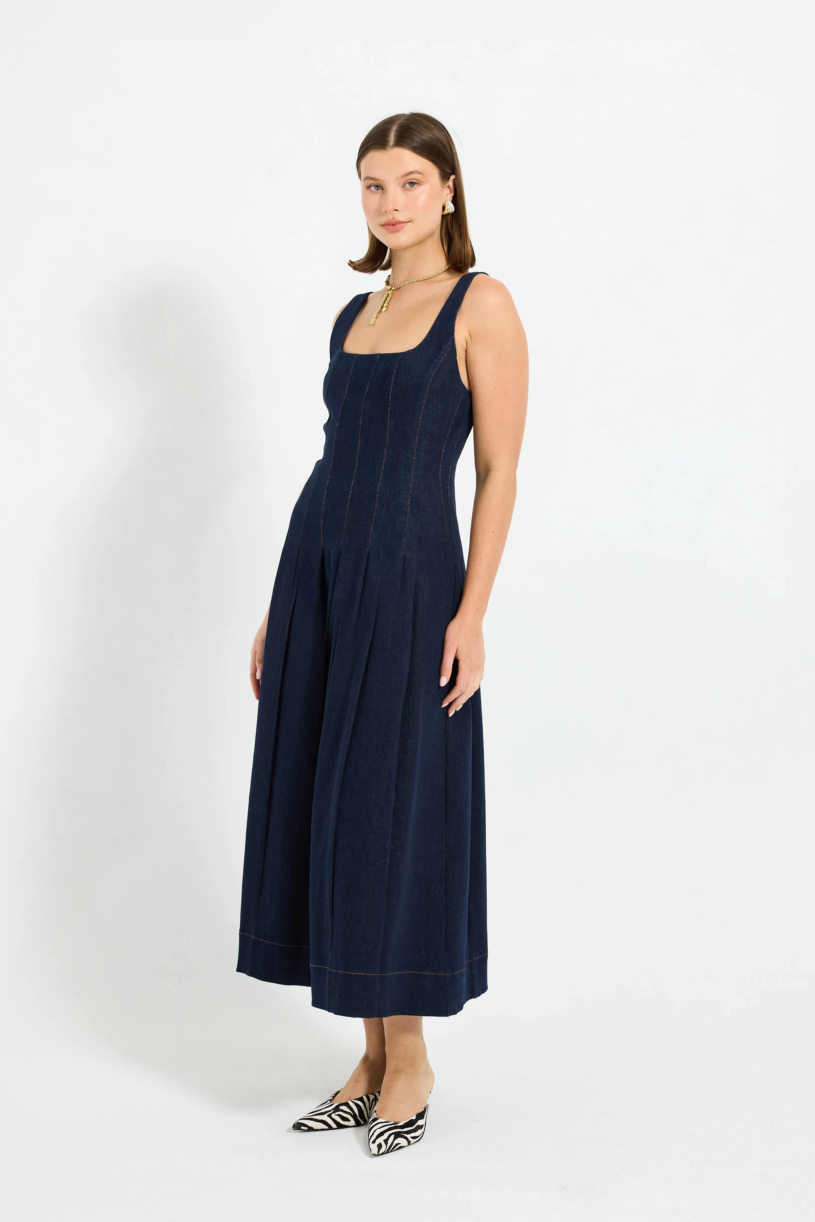 Pasduchas Hudson Denim Panelled Midi - Indigo - Image 2