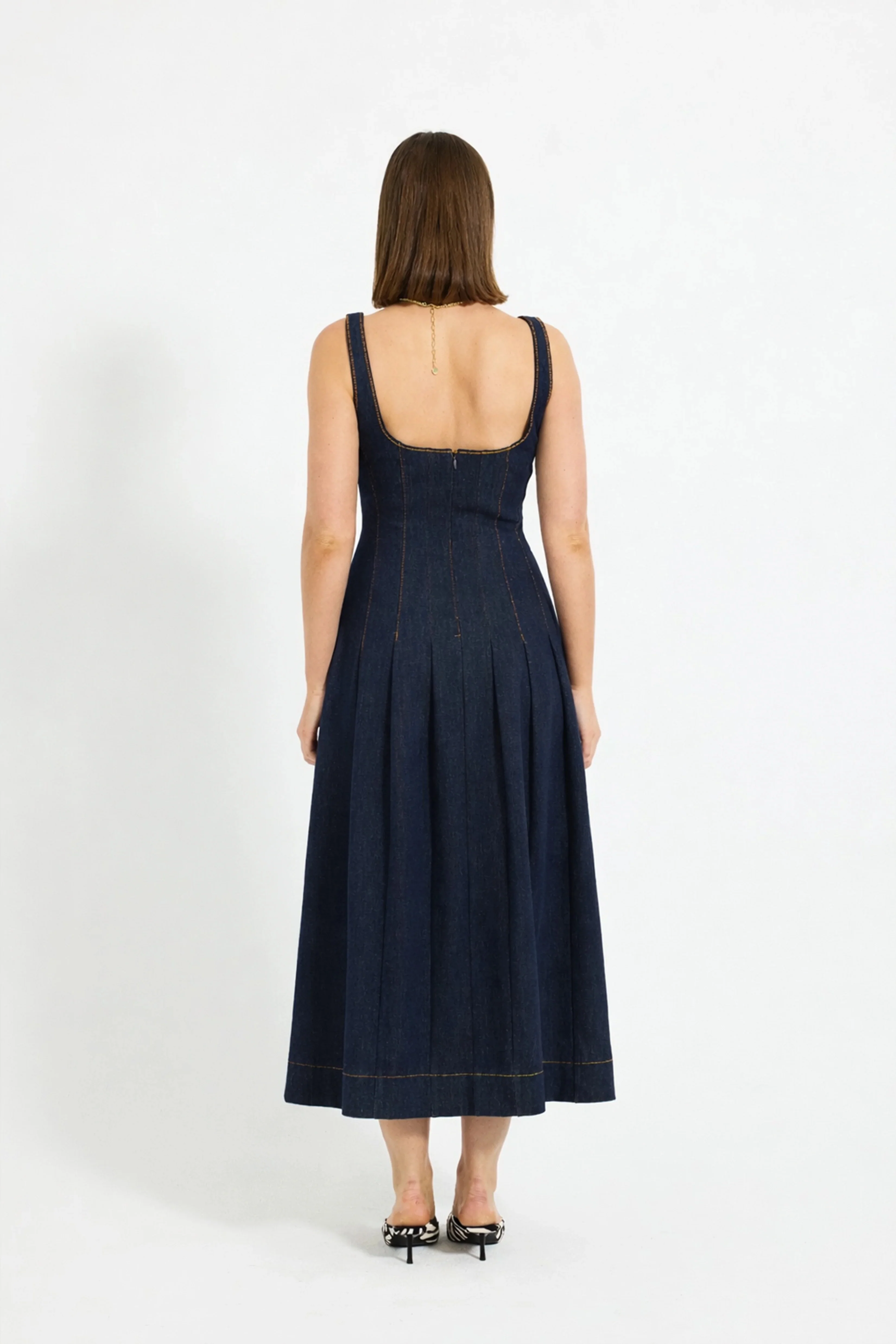 Pasduchas Hudson Denim Panelled Midi - Indigo - Image 3