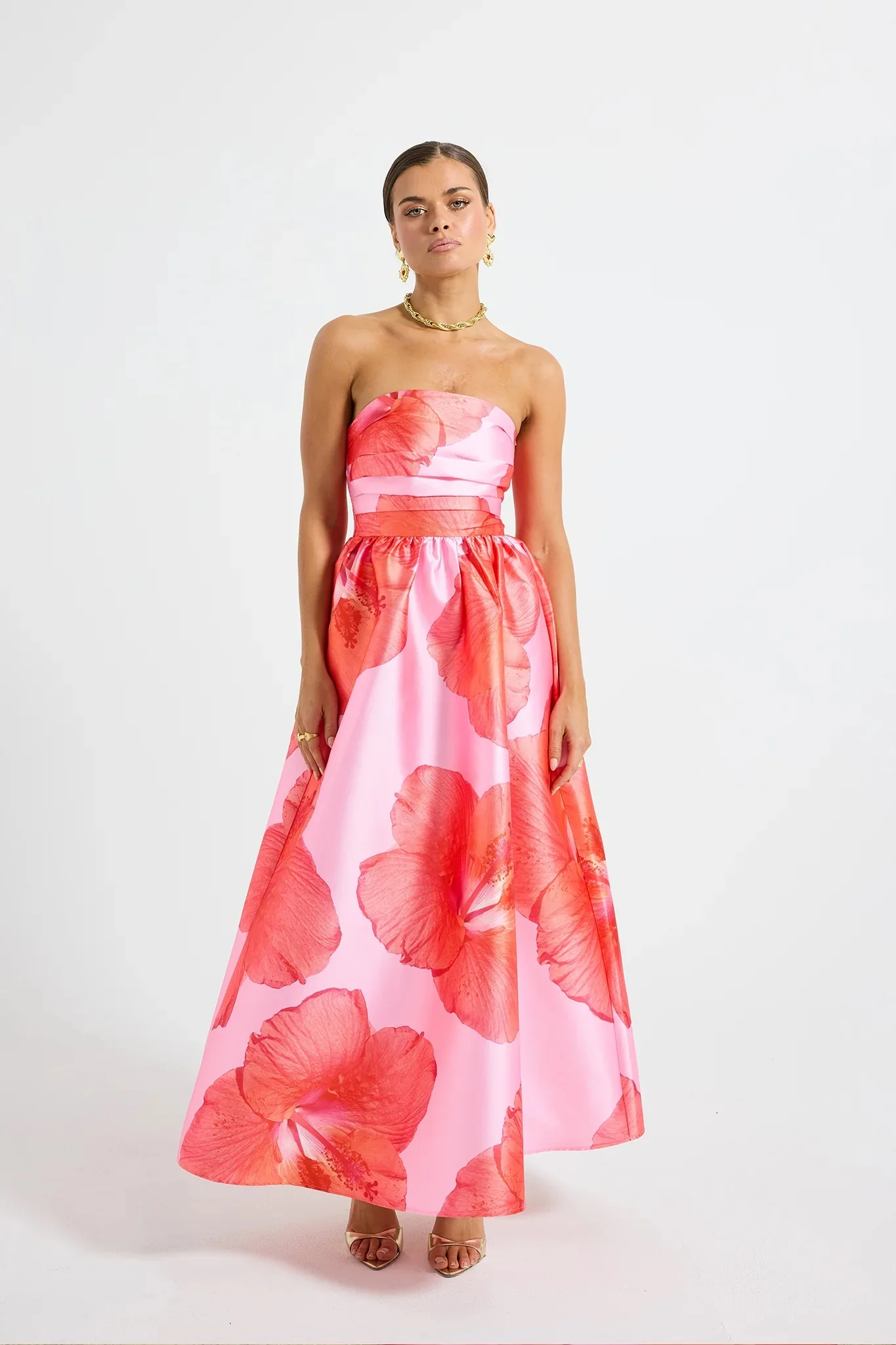 Pasduchas Kalani Strapless Midi Dress - Raspberry - Image 2