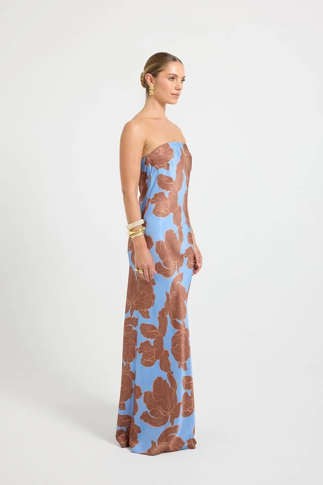 Pasduchas Lucent Strapless Maxi Dress - Choc Ocean - Image 3