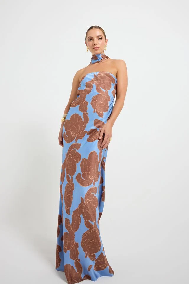 Pasduchas Lucent Strapless Maxi Dress - Choc Ocean - Image 4