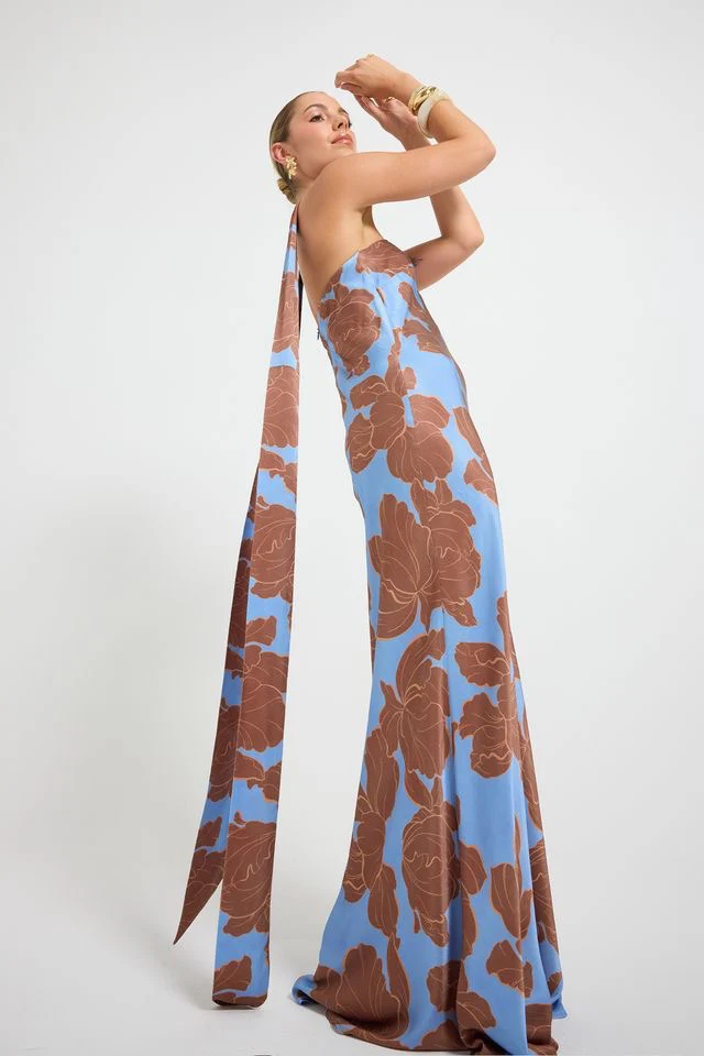 Pasduchas Lucent Strapless Maxi Dress - Choc Ocean - Image 5